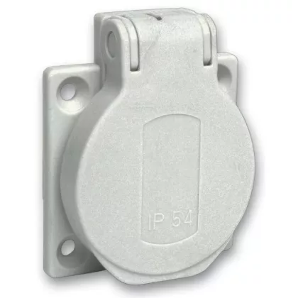   SCHNEIDER PKN61G PRATIKA Háztartási aljzat, 2P+F, 65x85, hátsó meghúzással, szürke, IP54, francia