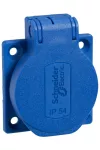 SCHNEIDER PKS51B PRATIKA Háztartási aljzat, 2P+F, 50x50, hátsó meghúzással, kék, IP54, német SCHNEIDER PKS51B PRATIKA Háztartási aljzat, 2P+F, 50x50, hátsó meghúzással, kék, IP54, német