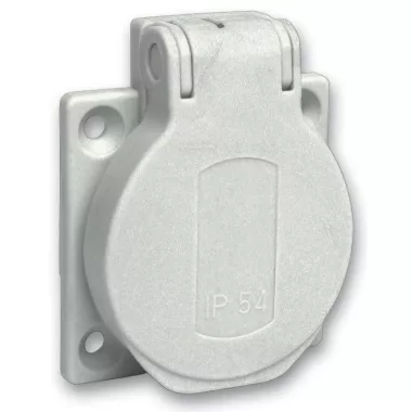 SCHNEIDER PKS51G PRATIKA Háztartási aljzat, 2P+F, 50x50, hátsó meghúzással, szürke, IP54, német