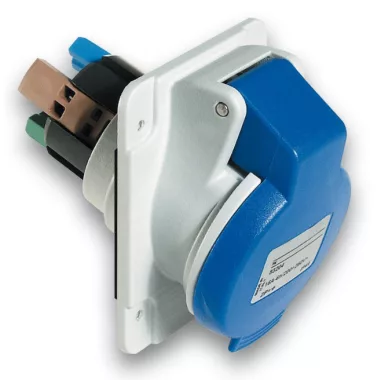 SCHNEIDER PKY16F424 PRATIKA Panelre szerelhető döntött aljzat, 3P+F, 9h, 16A, 250V, IP44, gyorscsatlakozás