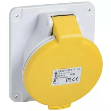 SCHNEIDER PKY16G414 PRATIKA Panelre szerelhető egyenes aljzat, 3P+F, 4h, 16A, 130V, IP44, gyorscsatlakozás SCHNEIDER PKY16G414 PRATIKA Panelre szerelhető egyenes aljzat, 3P+F, 4h, 16A, 130V, IP44, gyorscsatlakozás