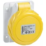   SCHNEIDER PKY16G713 PRATIKA Panelre szerelhető egyenes aljzat, 2P+F, 4h, 16A, 130V, IP67, gyorscsatlakozás