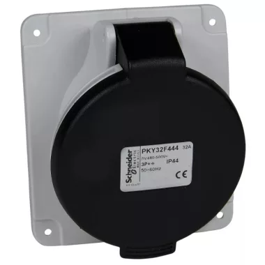 SCHNEIDER PKY32F445 PRATIKA Panelre szerelhető döntött aljzat, 3P+N+F, 7h, 32A, 500V, IP44, gyorscsatlakozás SCHNEIDER PKY32F445 PRATIKA Panelre szerelhető döntött aljzat, 3P+N+F, 7h, 32A, 500V, IP44, gyorscsatlakozás