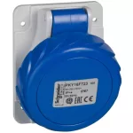   SCHNEIDER PKY32F723 PRATIKA Priză înclinată montată pe panou, 2P + F, 6h, 32A, 250V, IP67, conexiune rapidă