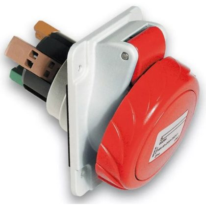 SCHNEIDER PKY32F734 PRATIKA Panelre szerelhető döntött aljzat, 3P+F, 6h, 32A, 415V, IP67, gyorscsatlakozás