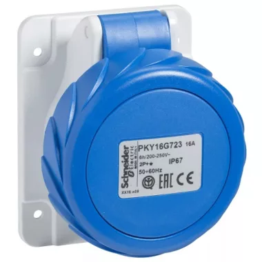 SCHNEIDER PKY32G725 PRATIKA Panelre szerelhető egyenes aljzat, 3P+N+F, 9h, 32A, 250V, IP67, gyorscsatlakozás SCHNEIDER PKY32G725 PRATIKA Panelre szerelhető egyenes aljzat, 3P+N+F, 9h, 32A, 250V, IP67, gyorscsatlakozás