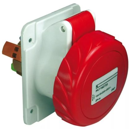   SCHNEIDER PKY32G735 PRATIKA Panelre szerelhető egyenes aljzat, 3P+N+F, 6h, 32A, 415V, IP67, gyorscsatlakozás