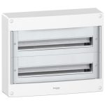   SCHNEIDER PRA20224 PRAGMA Kiselosztó, falon kívüli, 2x24 modul, PEN sín, fehér