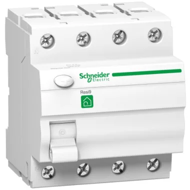 SCHNEIDER R9R01463 RESI9 áram-védőkapcsoló, A osztály, 4P, 63A, 30mA