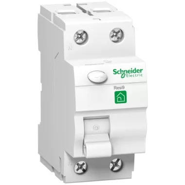 SCHNEIDER R9R02225 RESI9 áram-védőkapcsoló, A osztály, 2P, 25A, 30mA (Fi-relé)