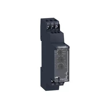 SCHNEIDER RM17TA00 Zelio Control háromfázisú fázisfigyelő relé, 1CO, 5A, 208…480 VAC SCHNEIDER RM17TA00 Zelio Control háromfázisú fázisfigyelő relé, 1CO, 5A, 208…480 VAC
