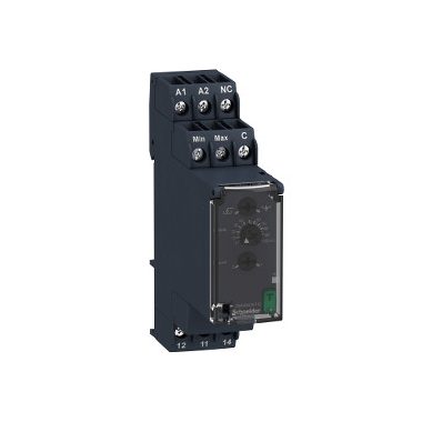 SCHNEIDER RM22LG11MR Zelio Control folyadékszint-figyelő relé, 1CO, 8A, 24…240 VAC/DC, mérési tart.:5…100kOhm, ki- és bekapcsolás késlelt.