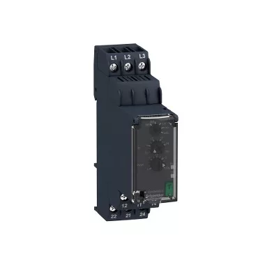 SCHNEIDER RM22TA33 Zelio Control háromfázisú fázisfigyelő relé, kikapcsolás késleltetővel, 2CO, 8A, 380…480 VAC SCHNEIDER RM22TA33 Zelio Control háromfázisú fázisfigyelő relé, kikapcsolás késleltetővel, 2CO, 8A, 380…480 VAC