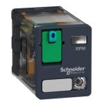   SCHNEIDER RPM22ED Zelio RPM teljesítményrelé, 2CO, 15A, 48VDC, tesztgomb, LED