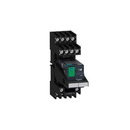   SCHNEIDER RXM2AB2BDPVM Zelio RXM miniatűr relé, 2CO, 12A, 24VDC, tesztgomb, LED, vegyes elrendezésű