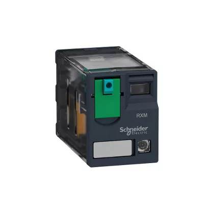   SCHNEIDER RXM4AB2GD Zelio RXM miniatűr relé, 4CO, 6A, 125VDC, tesztgomb, LED