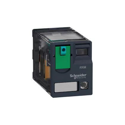   SCHNEIDER RXM4GB2JD Zelio RXM miniatűr relé, 4CO, 3A, 12VDC, tesztgomb, LED, alacsony szintű