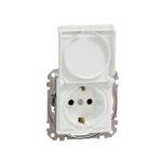   SCHNEIDER SDD111024 NEW SEDNA 2P + F socket with safety shutter, flap, spring-loaded connection, 16A, white