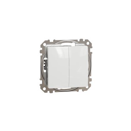   SCHNEIDER SDD111108 NEW SEDNA Double toggle switch, spring-loaded connection, 10AX, (106 + 6), white