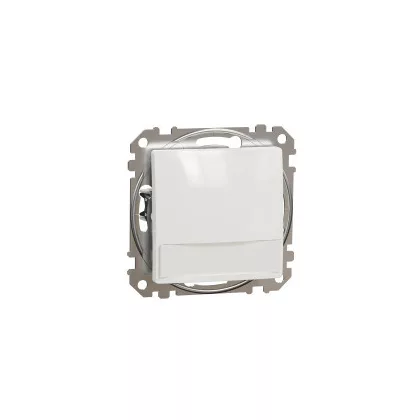   SCHNEIDER SDD111143L ÚJ SEDNA Egypólusú nyomó, kék jelzőfénnyel, cimketartóval, rugós bekötés, 12V, fehér