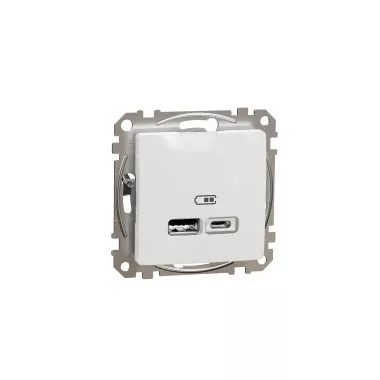 SCHNEIDER SDD111402 ÚJ SEDNA Dupla USB töltő, A+C, 2.4A, fehér