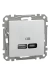 SCHNEIDER SDD111405 SEDNA Dupla USB töltő, A+C, 21W, fehér