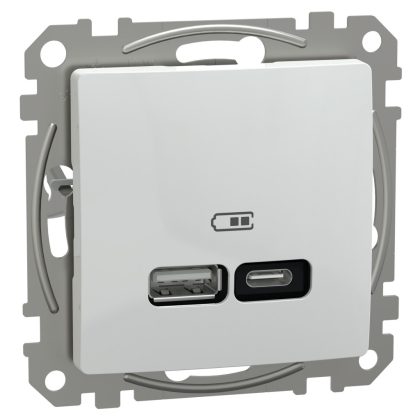   SCHNEIDER SDD111405 SEDNA Dupla USB töltő, A+C, 21W, fehér