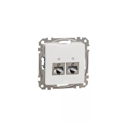   SCHNEIDER SDD111462S ÚJ SEDNA 2xRJ45 Cat6 STP aljzat, fehér