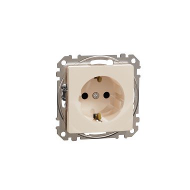 SCHNEIDER SDD112021 NEW SEDNA 2P + F socket with safety shutter, screw connection, 16A, beige