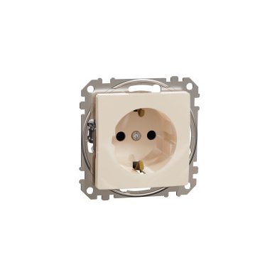 SCHNEIDER SDD112022 NEW SEDNA 2P + F socket with safety shutter, spring-loaded connection, 16A, beige