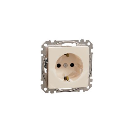   SCHNEIDER SDD112022 NEW SEDNA 2P + F socket with safety shutter, spring-loaded connection, 16A, beige
