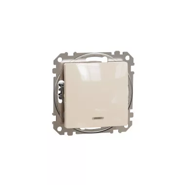 SCHNEIDER SDD112101L NEW SEDNA Single-pole switch with blue indicator light, 10AX, beige