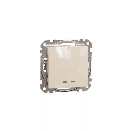   SCHNEIDER SDD112105L NEW SEDNA Chandelier switch with blue indicator light, 10AX, beige