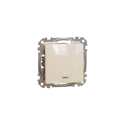   SCHNEIDER SDD112116L NEW SEDNA Pressure switch with blue indicator light, spring-cage connection, 10A, beige