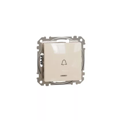   SCHNEIDER SDD112131L NEW SEDNA Single pole pressure with blue indicator light, bell signal, spring connection, 10A, beige