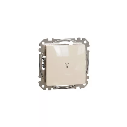 SCHNEIDER SDD112132 ÚJ SEDNA Egypólusú nyomó lámpajellel, rugós bekötés, 10A, bézs