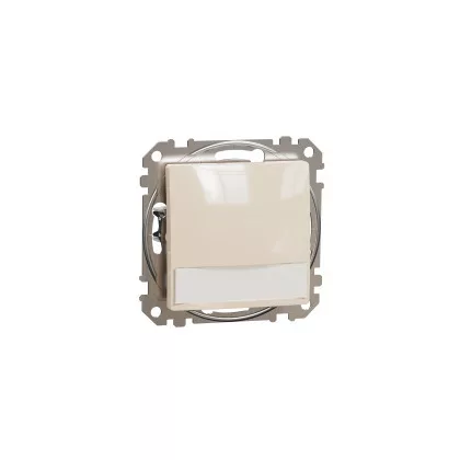   SCHNEIDER SDD112143L NEW SEDNA Single-pole clamp with blue indicator light, label holder, spring-cage connection, 12V, beige