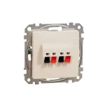 SCHNEIDER SDD112411 ÚJ SEDNA Kettős hangfalcsatlakozó, rugós bekötés, bézs