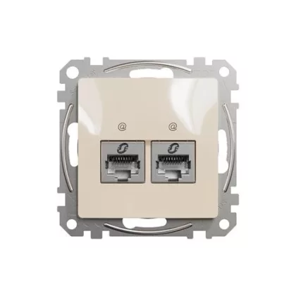 SCHNEIDER SDD112462S ÚJ SEDNA 2xRJ45 Cat6 STP aljzat, bézs
