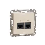 SCHNEIDER SDD112467 ÚJ SEDNA 2xRJ45 Cat6A UTP aljzat, bézs