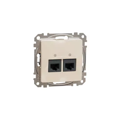 SCHNEIDER SDD112467 ÚJ SEDNA 2xRJ45 Cat6A UTP aljzat, bézs