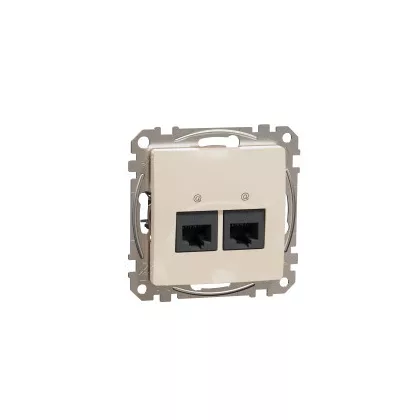 SCHNEIDER SDD112467 ÚJ SEDNA 2xRJ45 Cat6A UTP aljzat, bézs