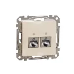 SCHNEIDER SDD112467S ÚJ SEDNA 2xRJ45 Cat6A STP aljzat, bézs