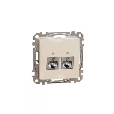 SCHNEIDER SDD112467S NEW SEDNA 2xRJ45 Cat6A STP socket, beige
