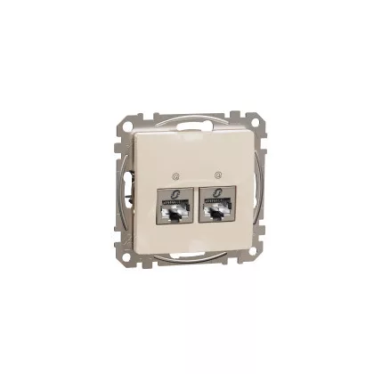   SCHNEIDER SDD112467S NEW SEDNA 2xRJ45 Cat6A STP socket, beige