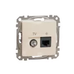 SCHNEIDER SDD112469T ÚJ SEDNA TV/RJ45 Cat6 UTP kombinált aljzat, bézs