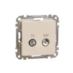 SCHNEIDER SDD112471S ÚJ SEDNA TV/SAT aljzat, végzáró, 4 dB, bézs