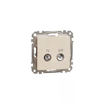   SCHNEIDER SDD112474S NEW SEDNA TV / SAT socket, through, 7 dB, beige