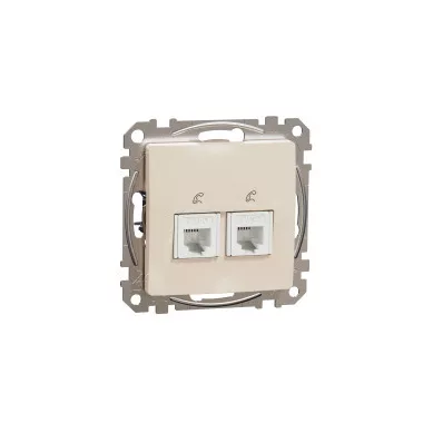 SCHNEIDER SDD112492 NEW SEDNA 2xRJ11 socket, beige