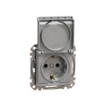   SCHNEIDER SDD113023 NEW SEDNA 2P + F socket with safety shutter, flap, screw connection, 16A, aluminum